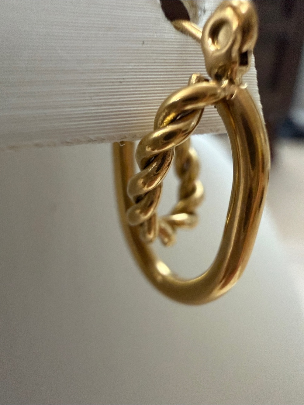 Plunder Gold Leaf Twist Hoop Earrings - Picture 5 of 8